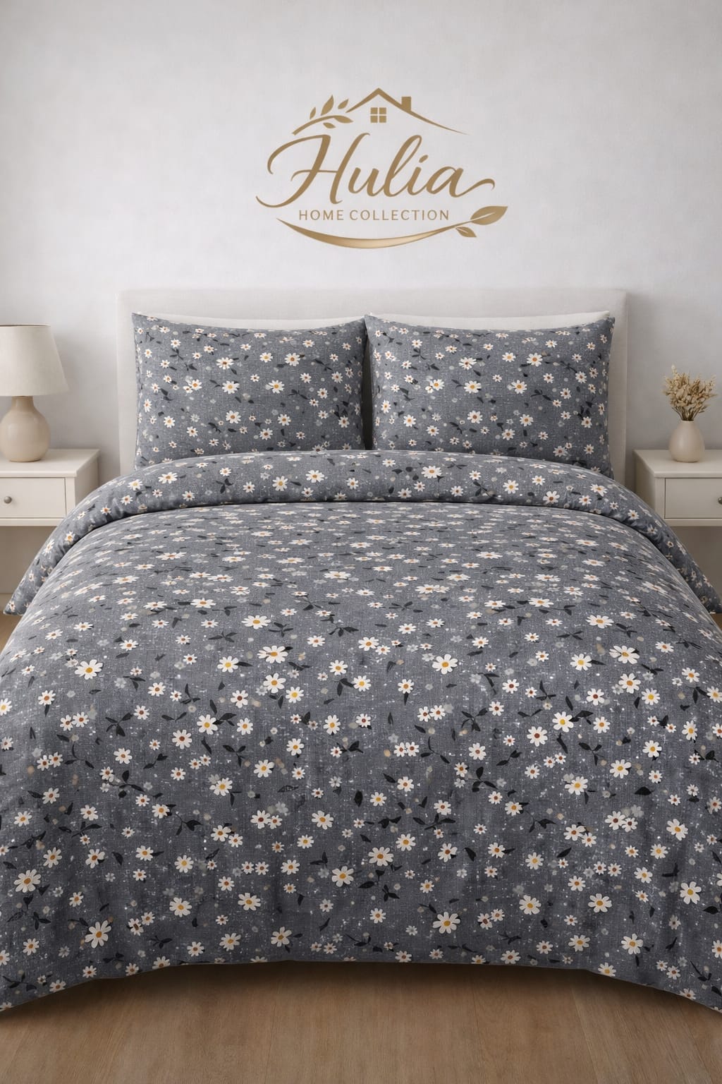 Lastikli Çarşaflı Nevresim Takımı Çift Kişilik Pamuklu